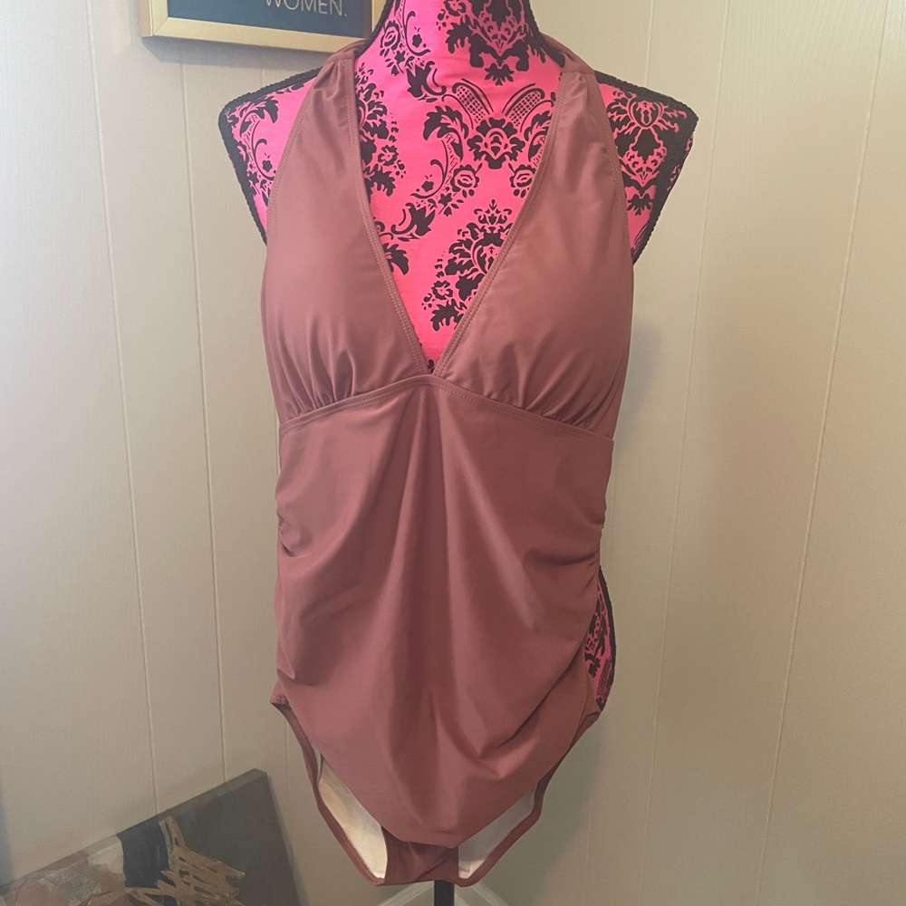 Deep-V Halter One-Piece NWOT